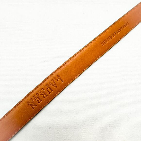 Lauren Ralph Lauren Turquoise Blue Leather Belt Italian Leather Size M NWT Italy - Picture 4 of 5